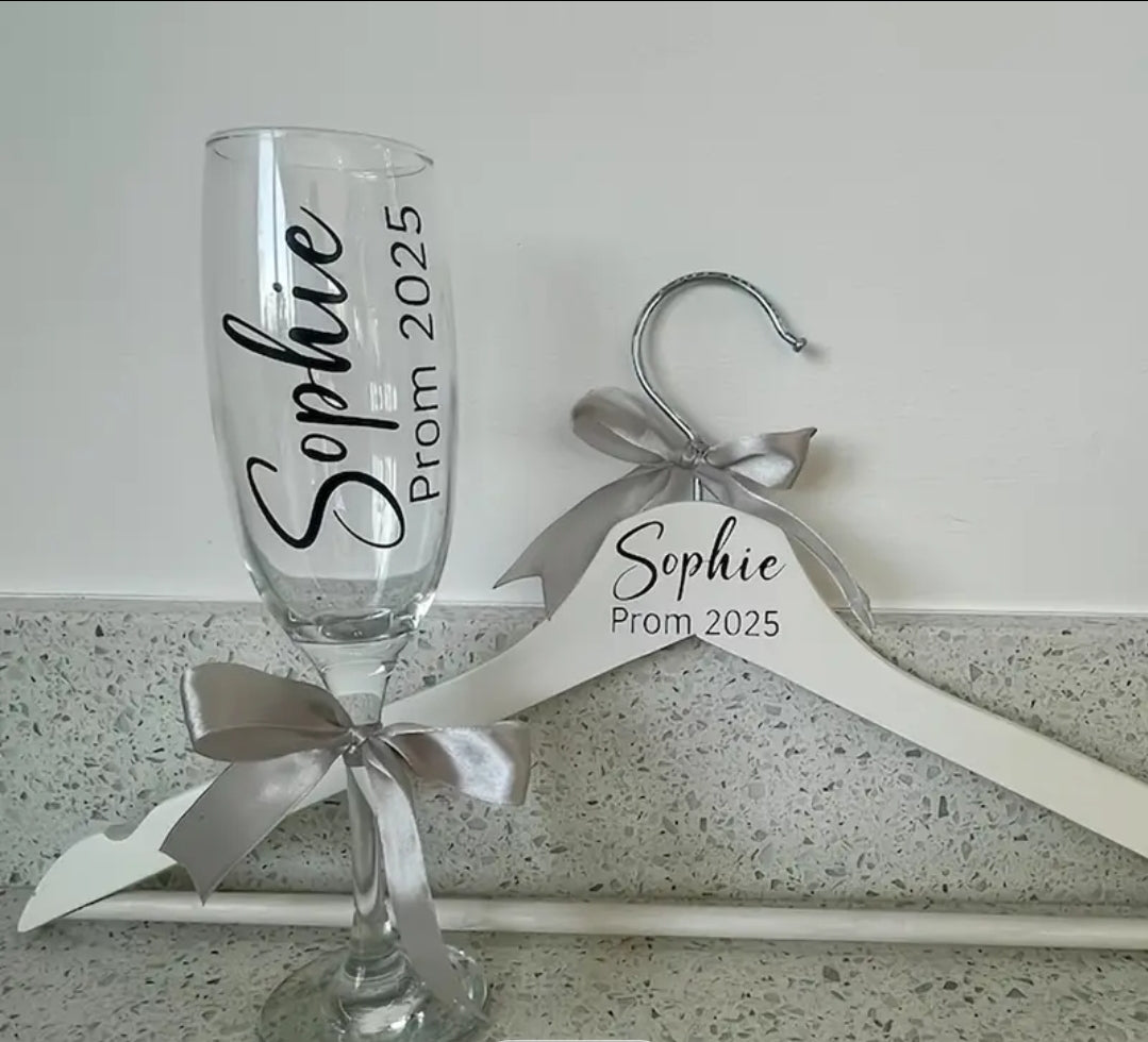 Personalised glass and Hanger
