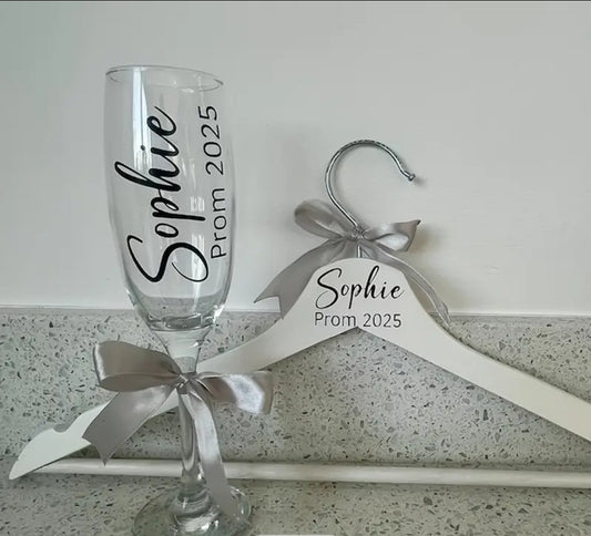 Personalised glass and Hanger