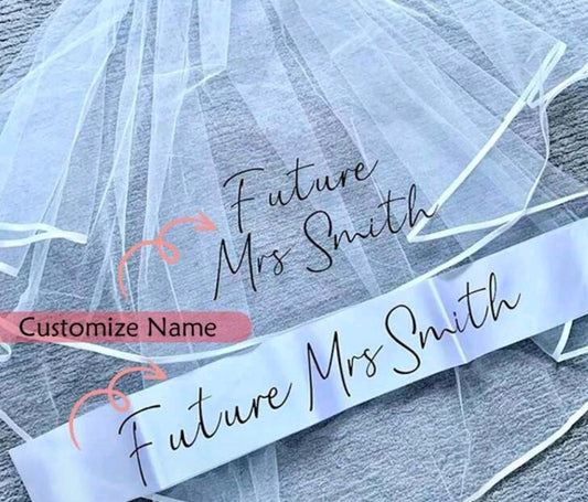 Personalised sashe & veil